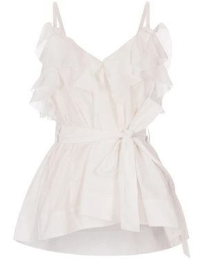 P.A.R.O.S.H. Sleeveless Tops - White