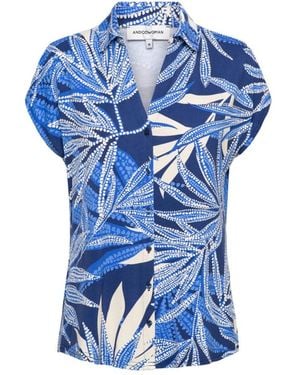 &Co Woman Mouwloze Blouse - Blauw