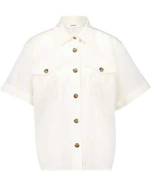 FRAME Crème Utility Shirt Met Zakken - Wit