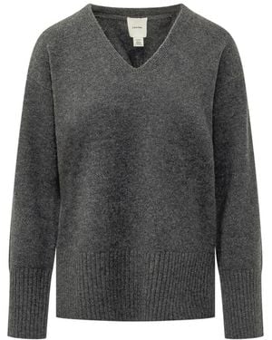 Calvin Klein Truien & Vesten ,Grijs ,Wol Wollen Trui Met V-Hals