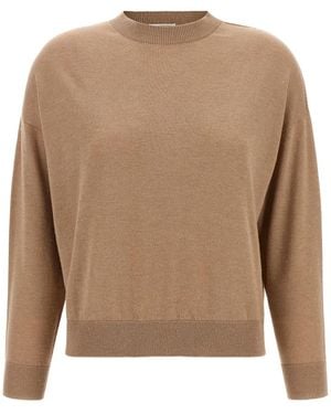 Peserico Truien & Vesten ,Wol Wol En Lurex Trui - Bruin