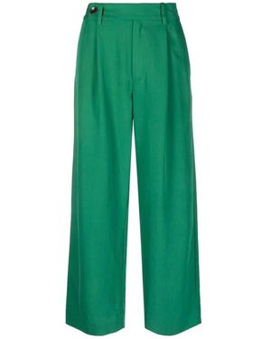 Proenza Schouler Broeken ,Groen ,Nylon Wijde Casual Broek