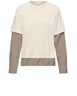Moncler Long Sleeve T-Shirts - Natural