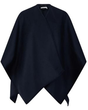 Max Mara Doppelwalk-Wollumhang - Blau