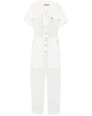 SIMONA CORSELLINI 0416 Tuta Pizzo C/Short - Wit