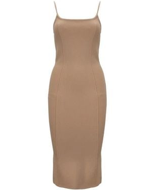 Elisabetta Franchi Knitted Dresses - Natural