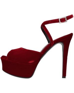 Gedebe Schoenen ,Rood ,Leer Velvet Sandalen