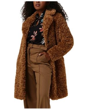 GIACOMOBURRONI Faux Fur Shearling Jacken Camel - Braun
