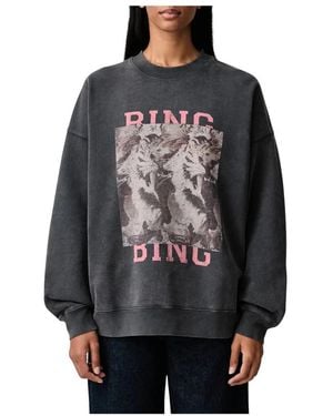 Anine Bing Hoodies & Sweatvesten ,Zwart ,Katoen Miles Sweatshirt