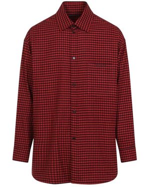 Balenciaga Overhemden ,Rood ,Katoen Flanellen Overshirt