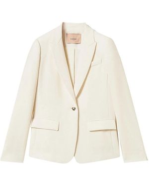 Twinset Jassen ,Single-Breasted Blazer - Wit