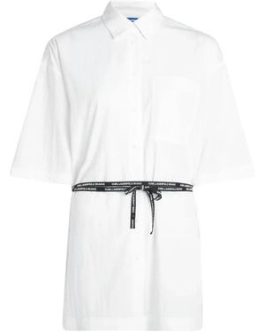 KARL LAGERFELD Relaxte Bluse - Weiß