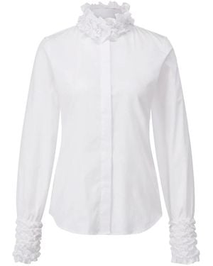 Caliban Bluse Mit Rüschendetails - Weiß
