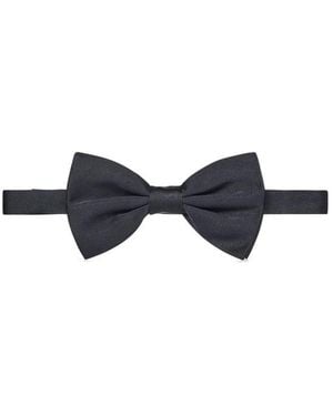 Dolce & Gabbana Schwarze Seiden-Schleife, Vorgebunden - Blau