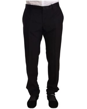 Dolce & Gabbana Zwarte Wol Formele Tuxedo Broek