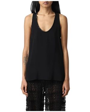 Genny Sleeveless Tops - Nero