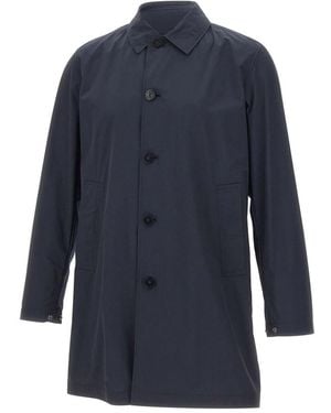 Woolrich Single-Breasted Coats - Blue