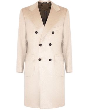 Sartorio Napoli Double-Breasted Coats - Natural
