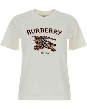 Burberry Katoenen T-Shirt - Grijs