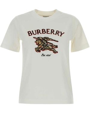 Burberry Katoenen T-Shirt - Grijs