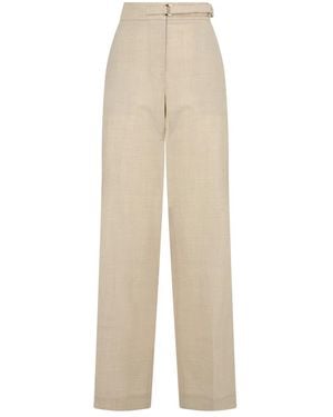 Moorer Wide Trousers - Natural
