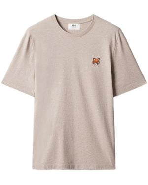 Maison Kitsuné Tops ,Katoen Maison Kitsune T-Shirts En Poloshirts - Naturel