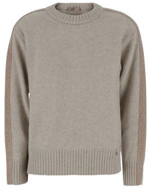 Herno Truien & Vesten ,Grijs ,Wol Wool Crewneck Sweater