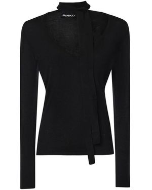 Pinko Truien & Vesten ,Zwart ,V-Neck Truien