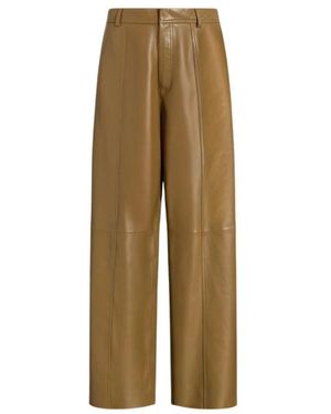 Alberta Ferretti Leather Trousers - Natural