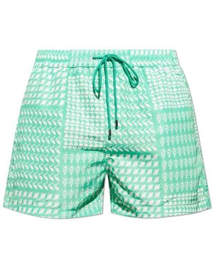 Paul Smith Bedruckte Badeshorts - Grün