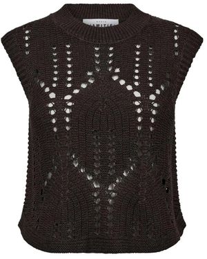 Haute L'Amitié Gemusterter Strickweste - Schwarz