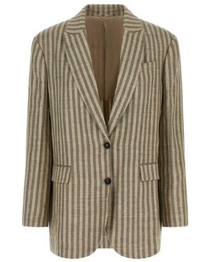 Brunello Cucinelli Gestreepte Blazer - Groen