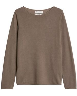Marc O' Polo Truien & Vesten ,Bruin ,Wol Slim Merino Knit Pullover