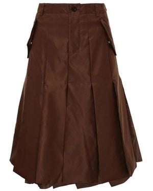 Sacai Midi Skirts - Brown