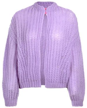 LIEBLINGSSTÜCK Gerippte V-Ausschnitt Offene Jacke - Lila