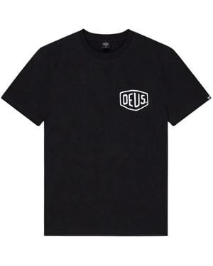 Deus Ex Machina Tops ,Zwart ,Katoen Regular Fit T-Shirt Met Korte Mouwen