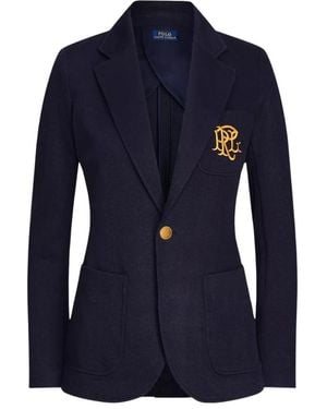 Polo Ralph Lauren Cotton Long Sleeve Single Breasted Blazer - Blue