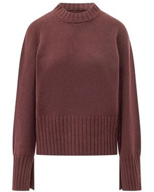 Laneus Truien & Vesten ,Bruin ,Katoen Jumper Boxy Fit - Paars