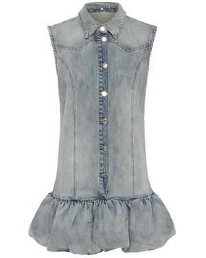 Gestuz Kleedjes ,Blauw ,Shirt Kleedjes - Grijs