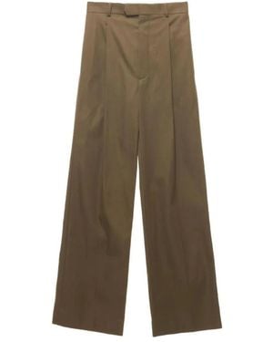 Carven Weite Hose Mit Bundfalten - Grün