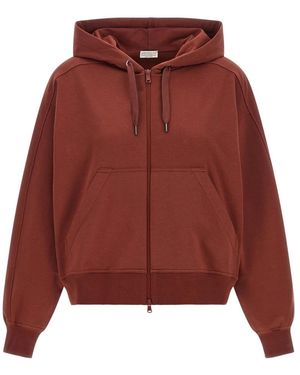 Brunello Cucinelli Hoodies & Sweatvesten ,Rood ,Sweatshirts