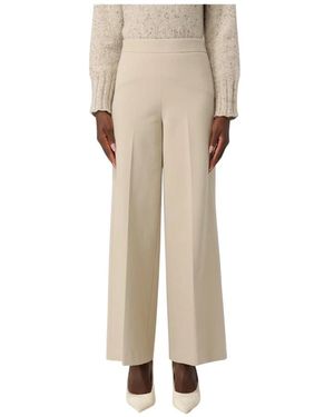 Liviana Conti Wide Trousers - Natural