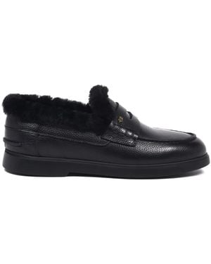 Baldinini Tumbled Leather Loafer - Schwarz