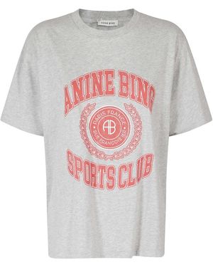 Anine Bing Tops ,Grijs ,Katoen Cade Tee Collegiate - Wit