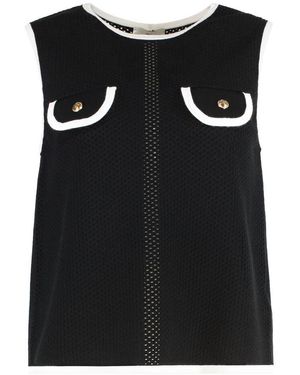 Elisabetta Franchi Tanktop Mit Knopfleiste Und Schleifen - Schwarz