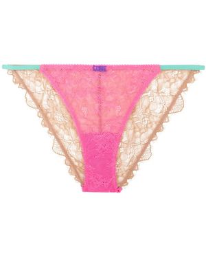 Love Stories Badmode ,Veelkleurig ,Katoen Wild Rose Kant Slip Tanga Stijl - Roze