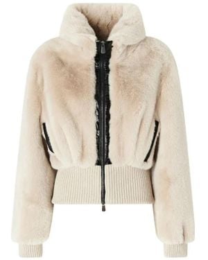 Pinko Faux Fur & Shearling Jackets - Natural