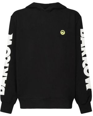Barrow Schwarzer Baumwollkapuzenpullover Mit Logo