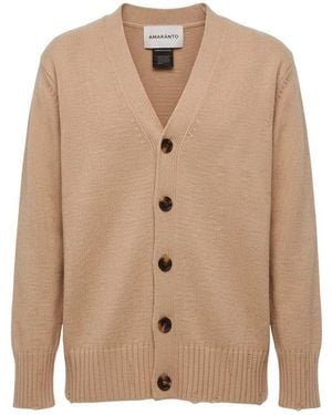 Amaranto Truien & Vesten ,Wol Wol En Kasjmier Vest - Bruin