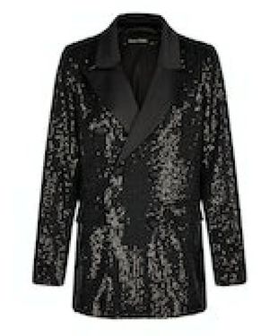 MARC AUREL Pailletten Tuxedo Blazer - Schwarz